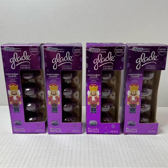 4 Boxes of Glade Scented Oil Candle 4PK Refills Nutcracker Crunch - Picture 1 of 4